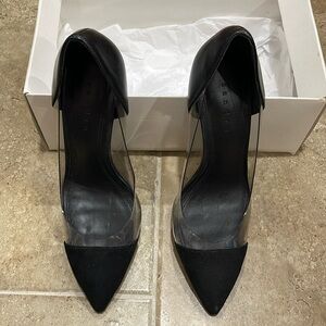 Sandro clear vinyl plastic leather suede shoes size 39